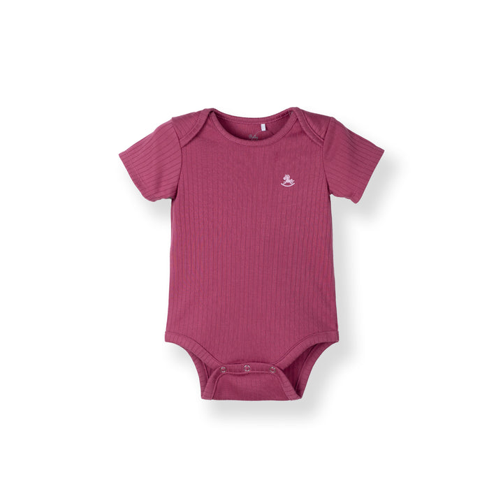 Poney Baby Girls Fuchsia Berry Bloom Short Sleeve Bodysuit