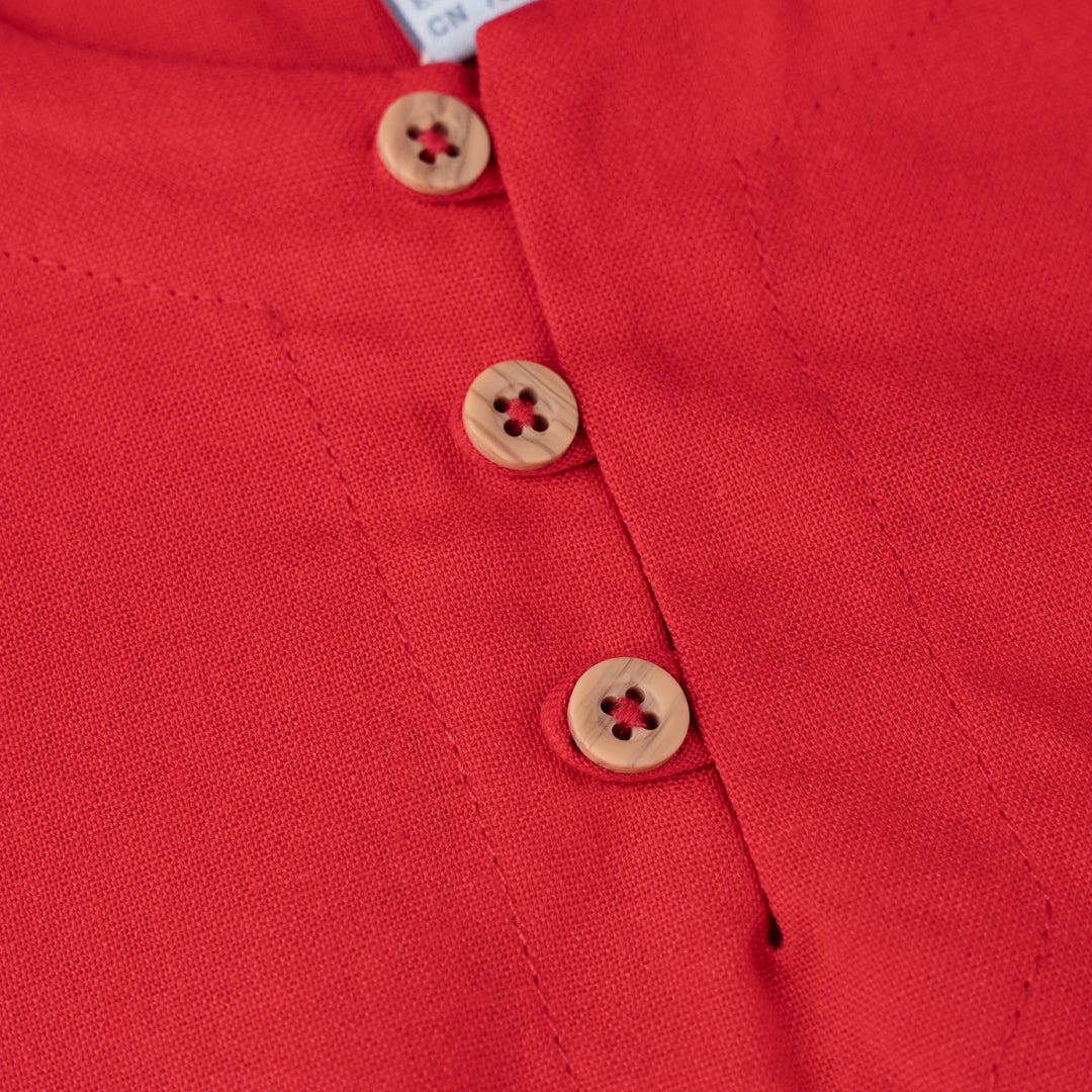 Poney Baby Boy Linen Short Sleeve Shirt