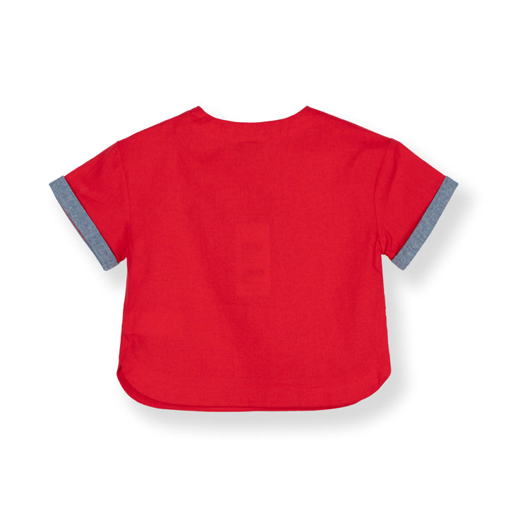 Poney Baby Boy Linen Short Sleeve Shirt
