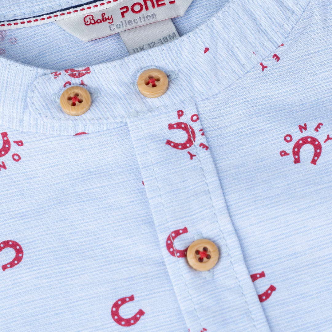 Poney Baby Boy Printed Short Sleeve Shirt