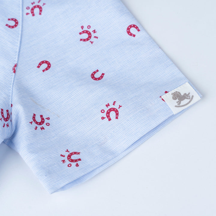 Poney Baby Boy Printed Short Sleeve Shirt