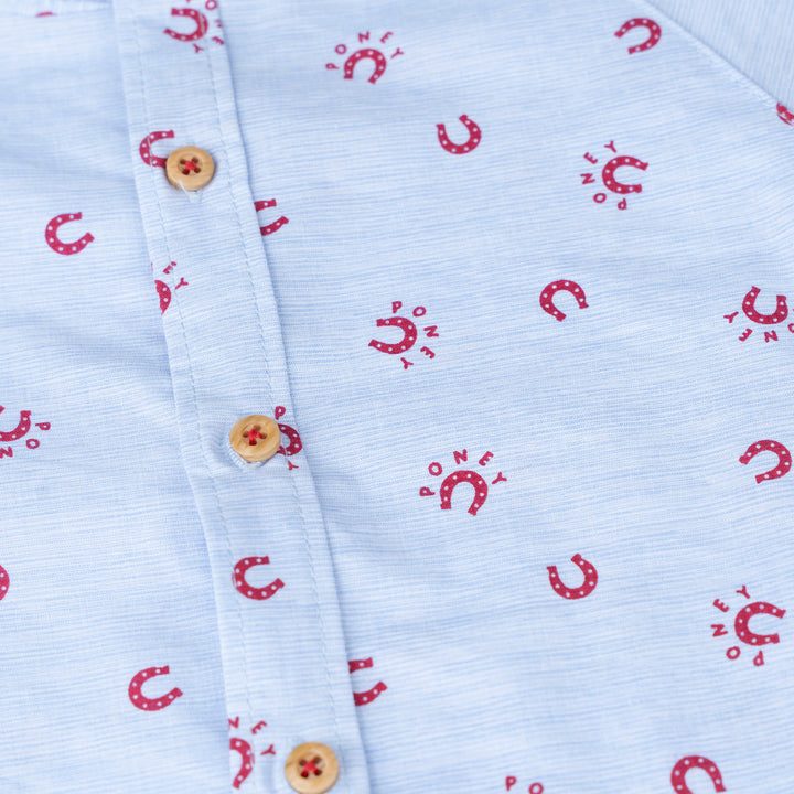 Poney Baby Boy Printed Short Sleeve Shirt