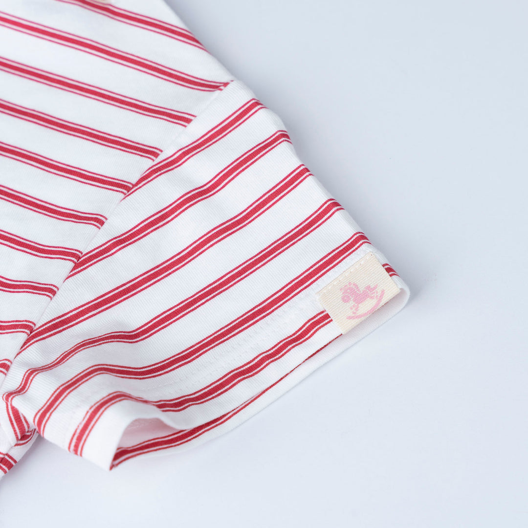 Poney Baby Boy Striped Drop Shoulder T-Shirt