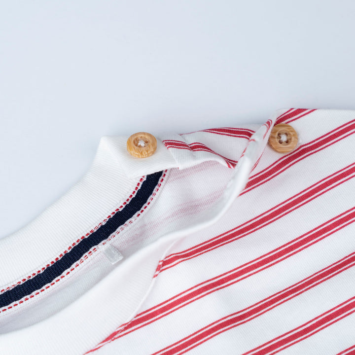 Poney Baby Boy Striped Drop Shoulder T-Shirt