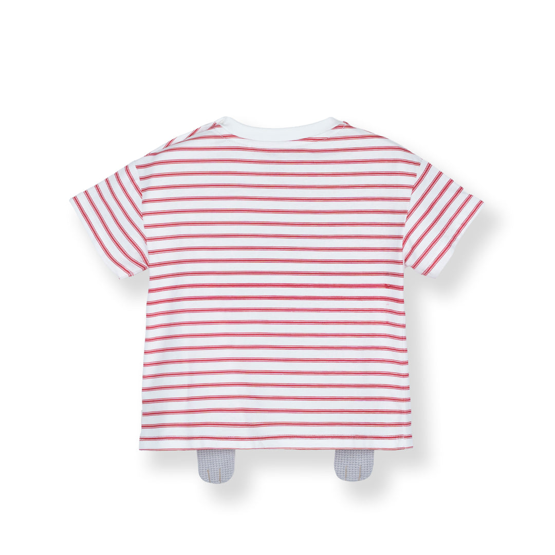 Poney Baby Boy Striped Drop Shoulder T-Shirt