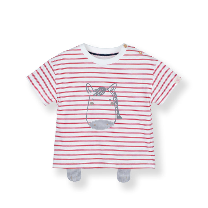 Poney Baby Boy Striped Drop Shoulder T-Shirt