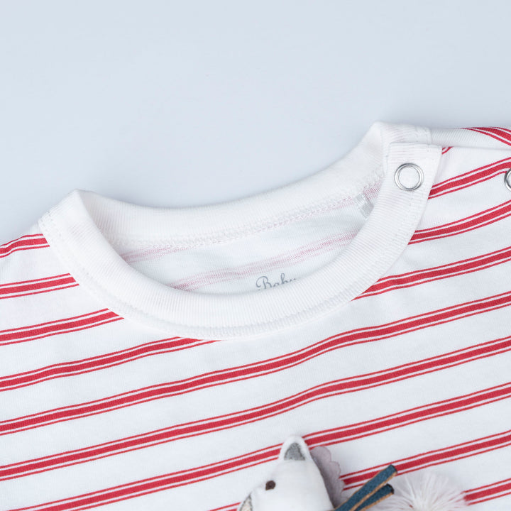 Poney Baby Boy Short Sleeve Combined Fabric Romper