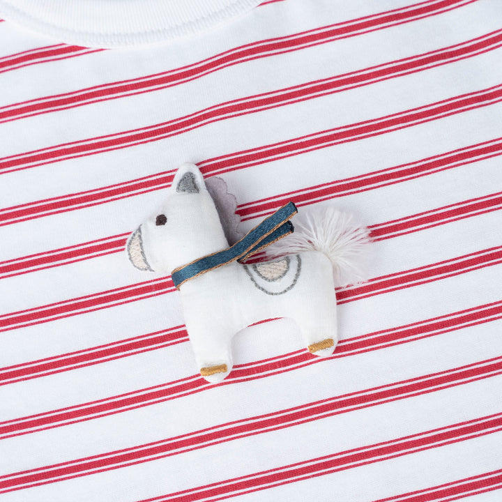 Poney Baby Boy Short Sleeve Combined Fabric Romper