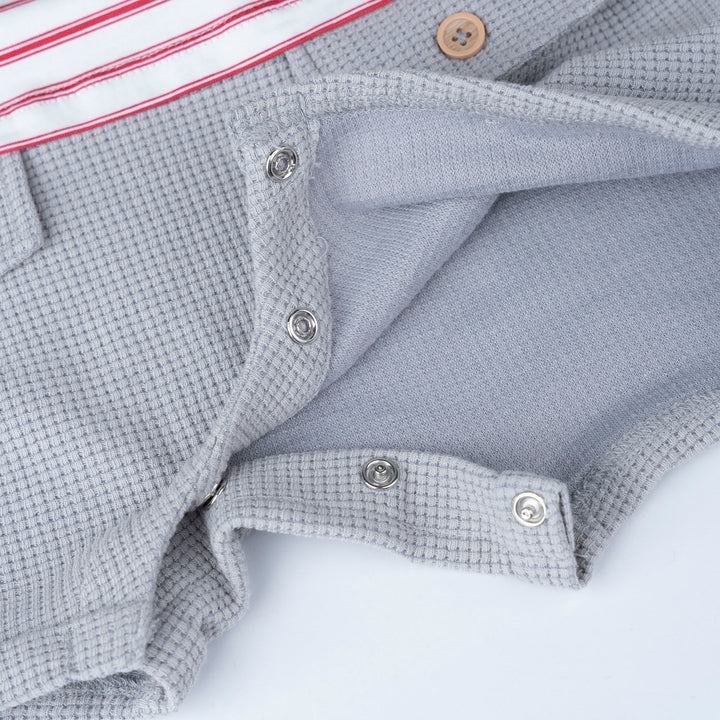 Poney Baby Boy Short Sleeve Combined Fabric Romper