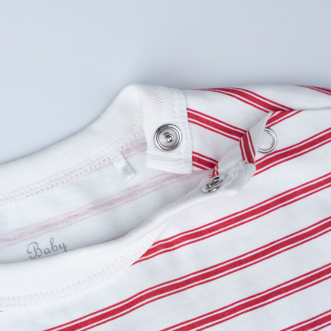 Poney Baby Boy Short Sleeve Combined Fabric Romper