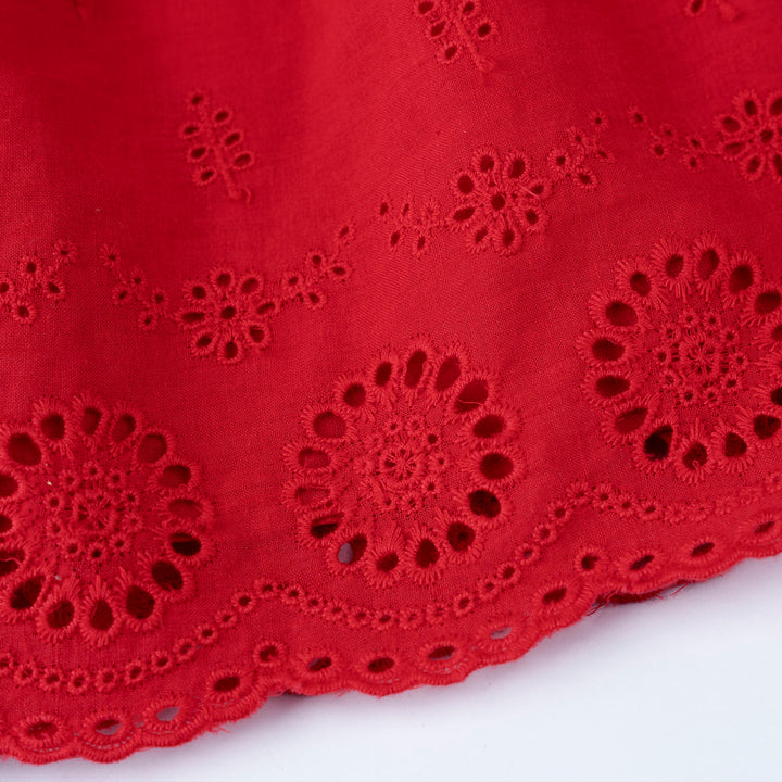 Baby Poney Girls Red Straight Neck Sleeveless Blouse