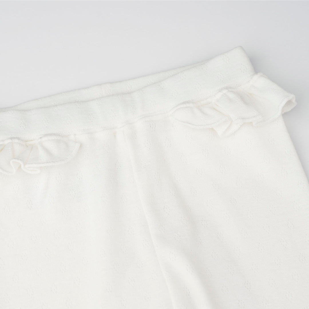 Baby Poney Girls Cream Pointelle Legging