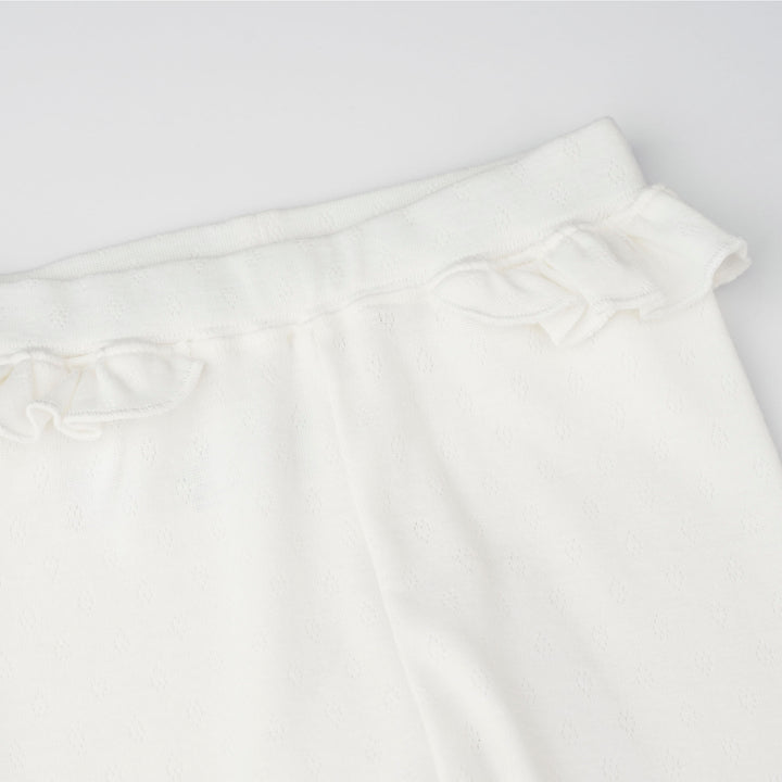 Baby Poney Girls Cream Pointelle Legging