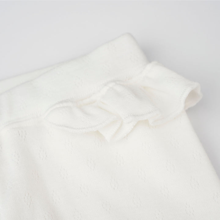 Baby Poney Girls Cream Pointelle Legging