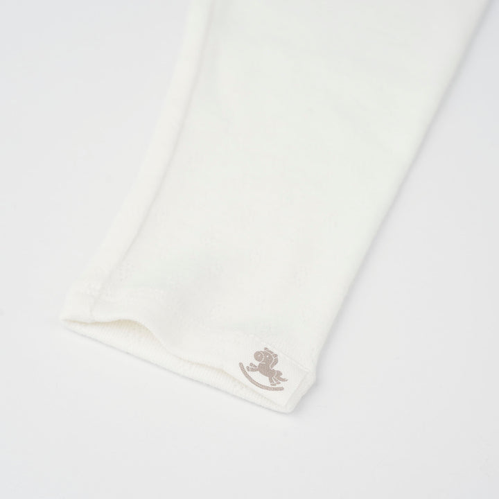 Baby Poney Girls Cream Pointelle Legging