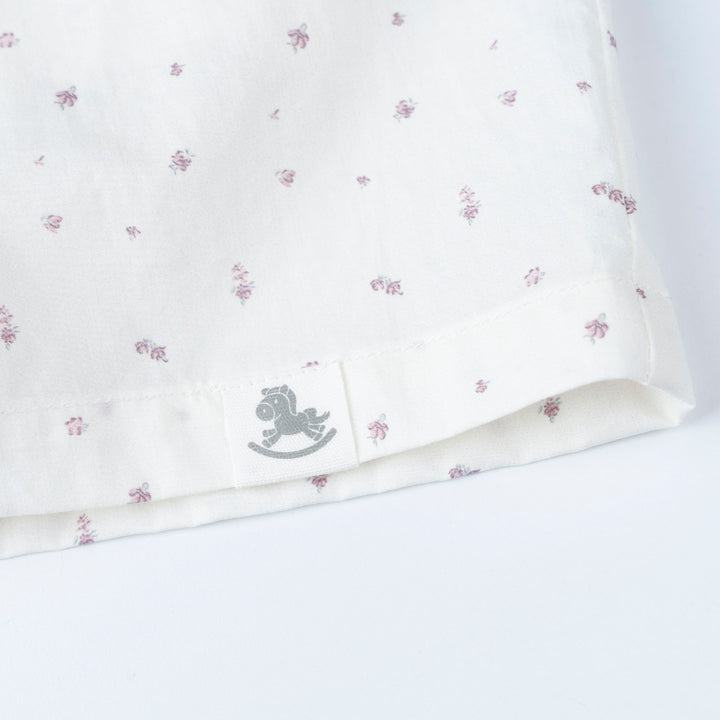 Baby Poney Girls White Round Neck Frill Short Sleeve Dress