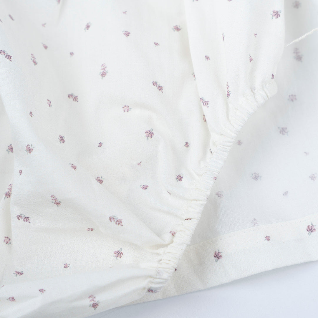 Baby Poney Girls White Round Neck Frill Short Sleeve Dress