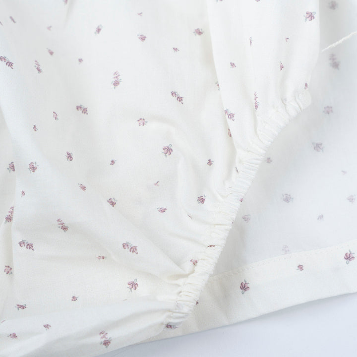 Baby Poney Girls White Round Neck Frill Short Sleeve Dress