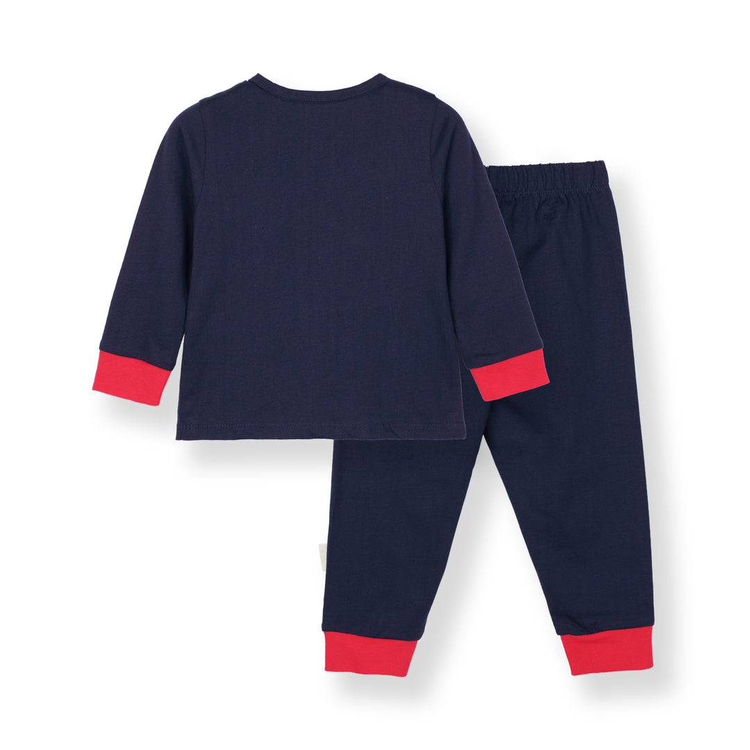 Baby Poney Boys Navy Poney Logo Regular Fit Long Sleeve Top & Long Pants Pyjamas