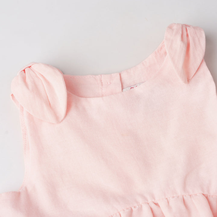 Baby Girl Pink W/Bow On Shoulder (3250498WB)