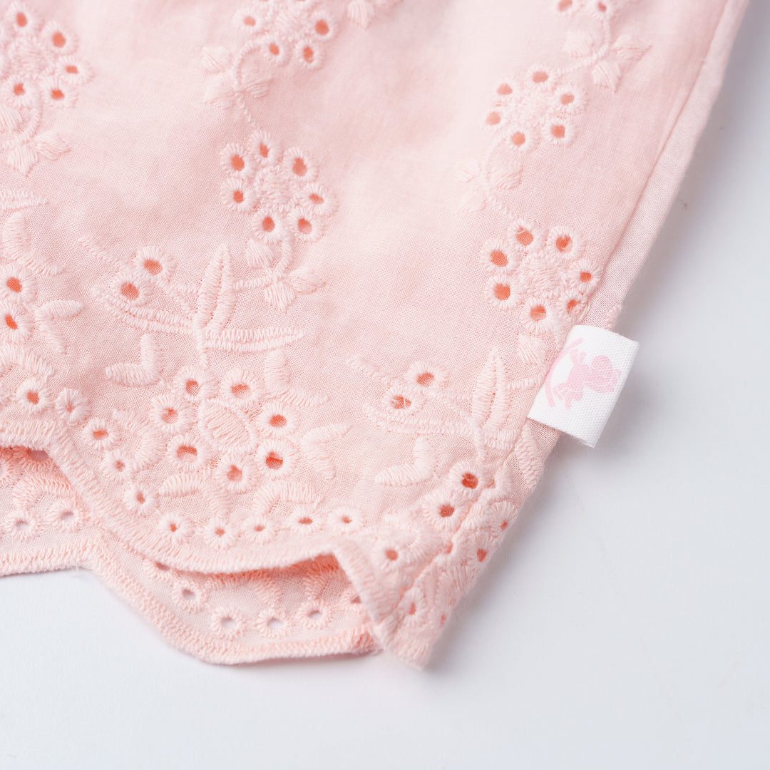 Baby Girl Pink Embroidered Ruffled Waist Shorts (3250501WB)