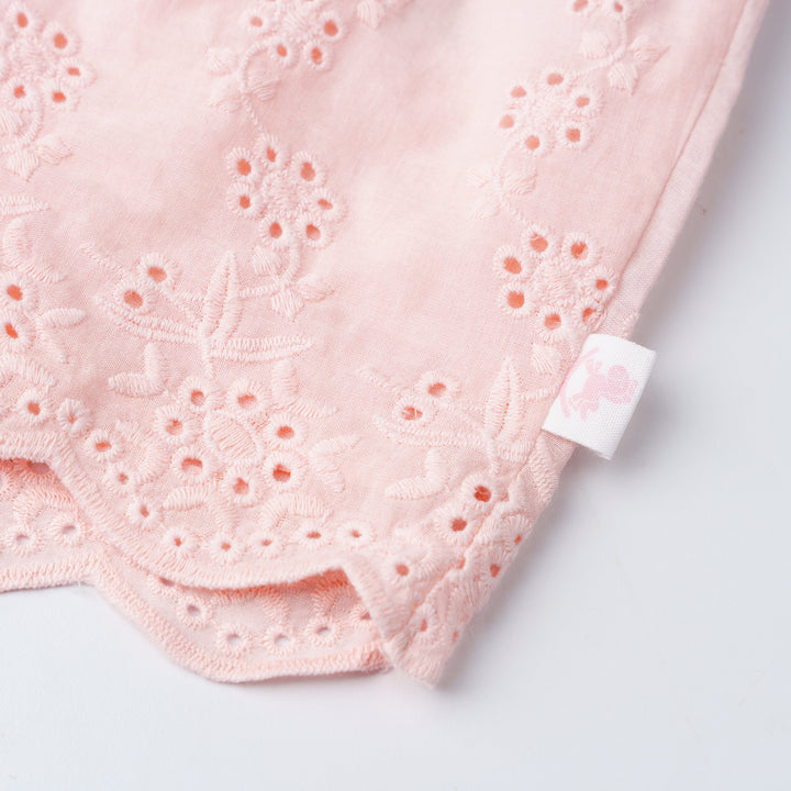 Baby Girl Pink Embroidered Ruffled Waist Shorts (3250501WB)