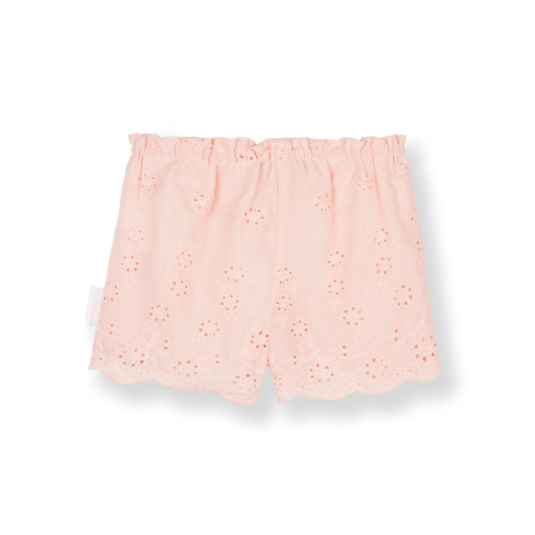 Baby Girl Pink Embroidered Ruffled Waist Shorts (3250501WB)