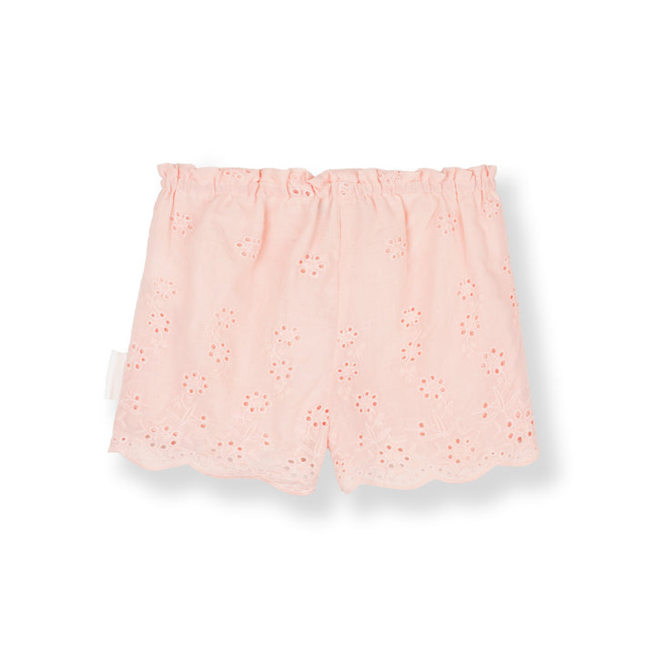Baby Girl Pink Embroidered Ruffled Waist Shorts (3250501WB)