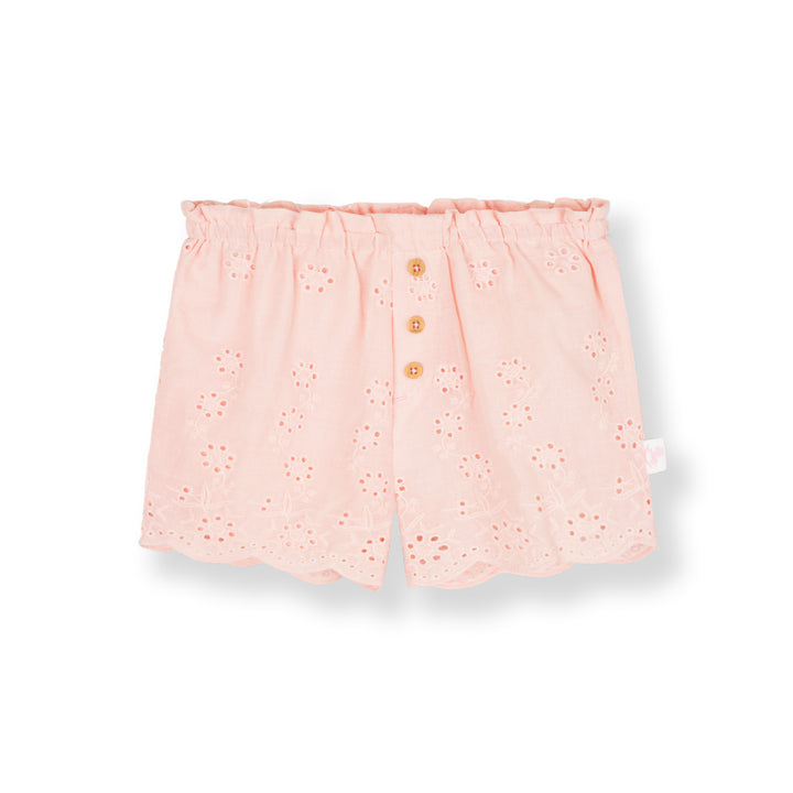 Baby Girl Pink Embroidered Ruffled Waist Shorts (3250501WB)