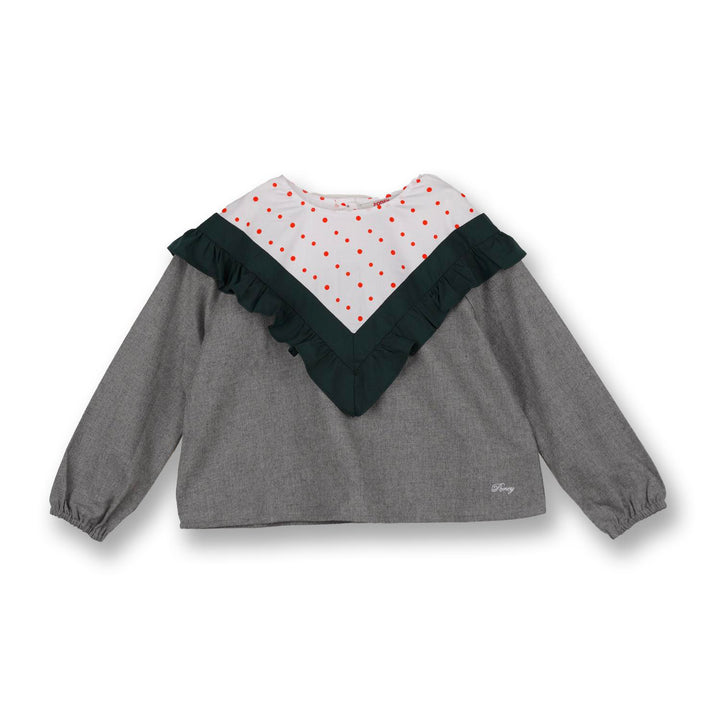 Poney  Girls Grey L/Sleeve Blouse