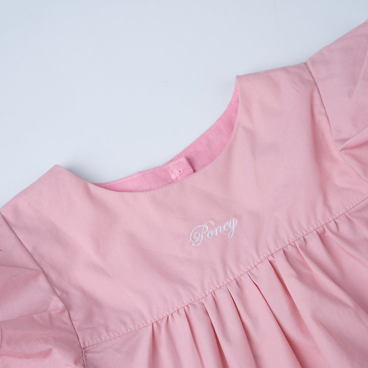 Poney Girls Light Purple Ruffled Short Sleeve Blouse 1992