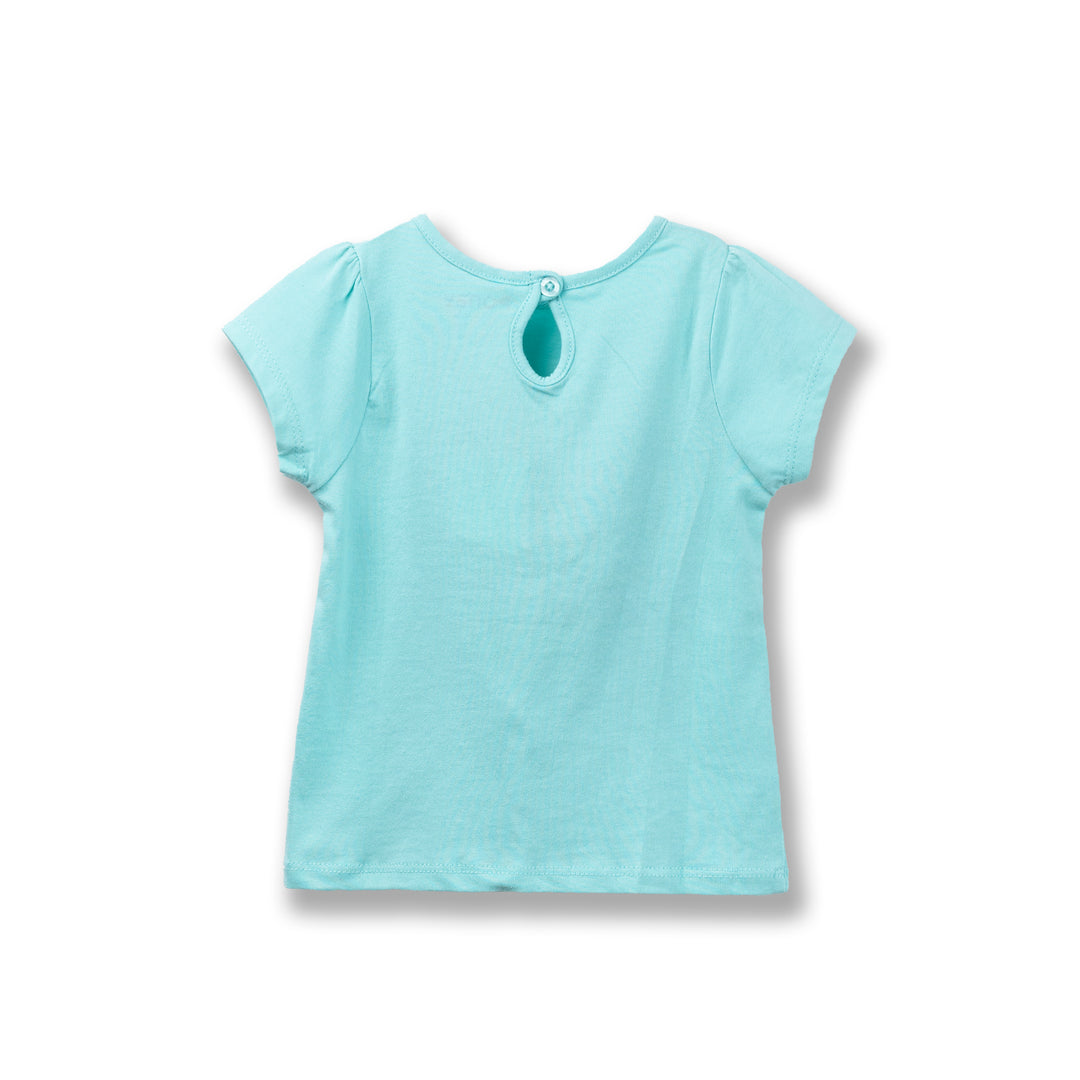 Poney Girls Turquoise Love Birds Short Sleeve Tee