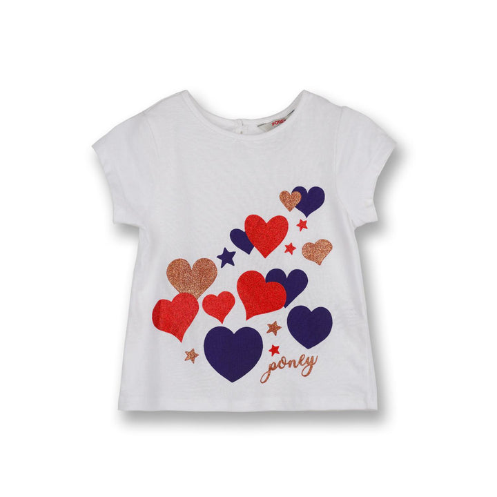 Poney Girls White S/Sleeve Tee 53 [Last Chance]