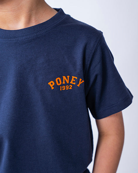 Poney Boys Navy Black Iris Poney Logo Tee