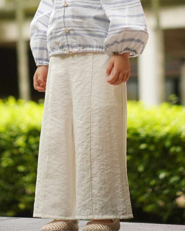 Poney Girls White Breezy Flowy Trousers