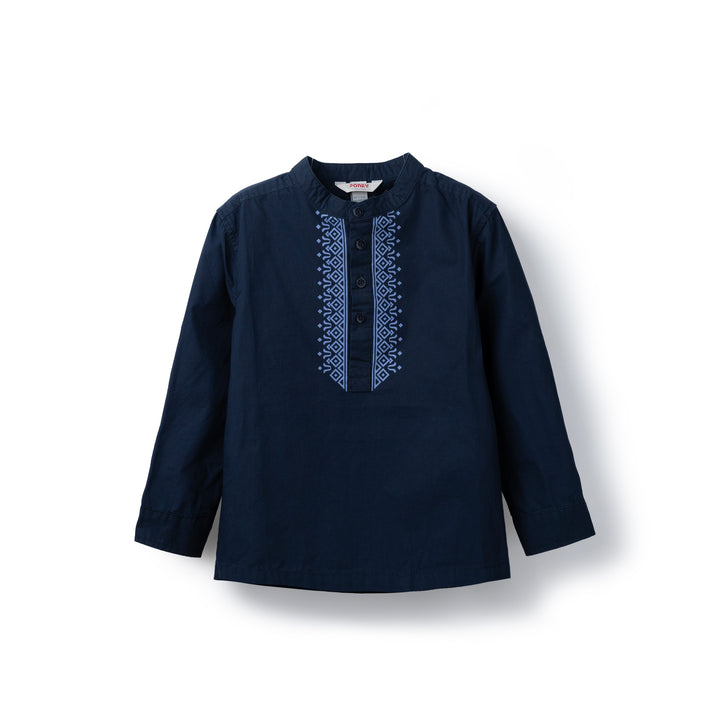 Poney Boys Navy Long Sleeve Shirt 8051