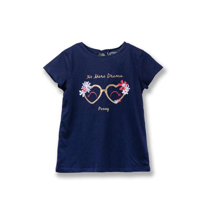Poney Girls Navy No More Dreams Short Sleeve Tee