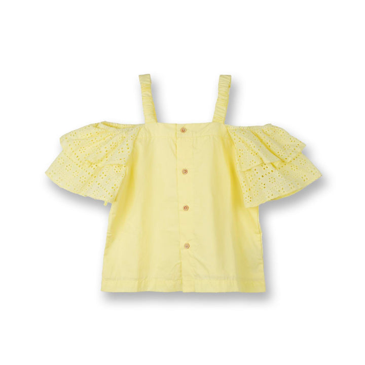 Poney Girls Lt. Yellow Short Sleeve Blouse 7 1212090