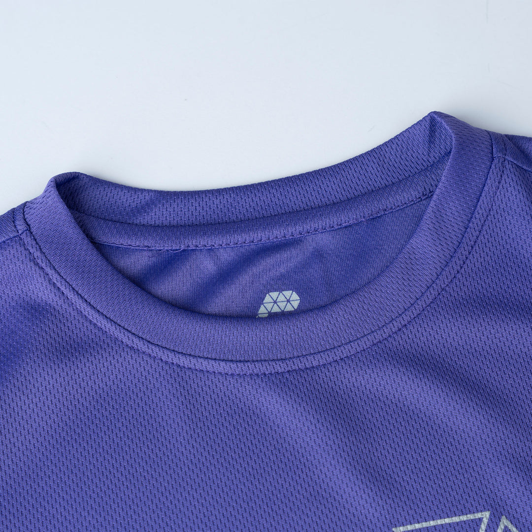 Sportswear  Purple Regular Fit Short Sleeve Top