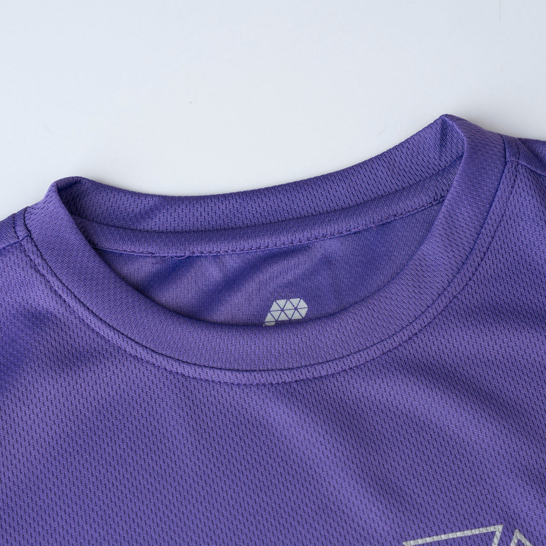 Sportswear  Purple Regular Fit Short Sleeve Top