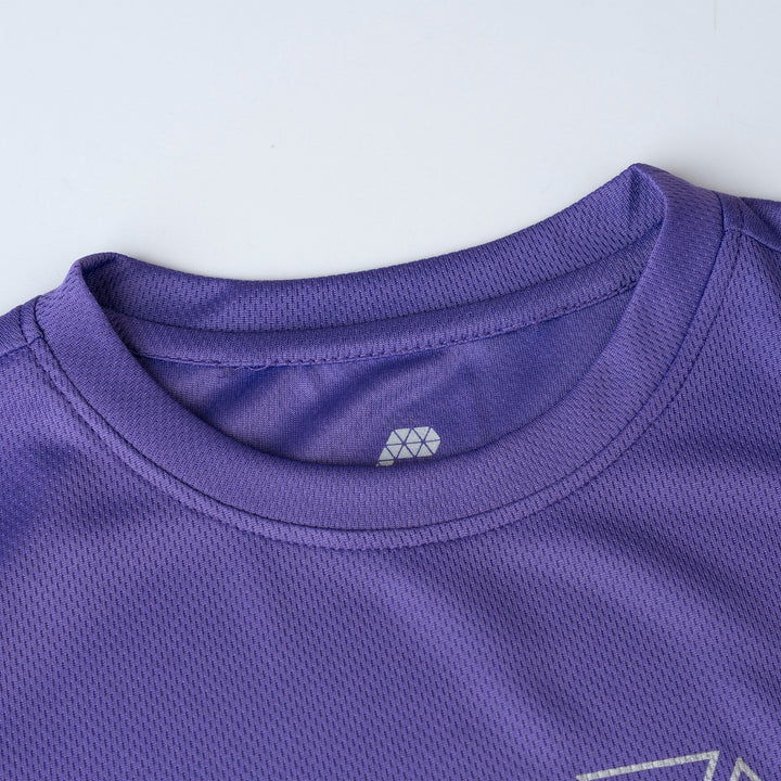 Sportswear  Purple Regular Fit Short Sleeve Top