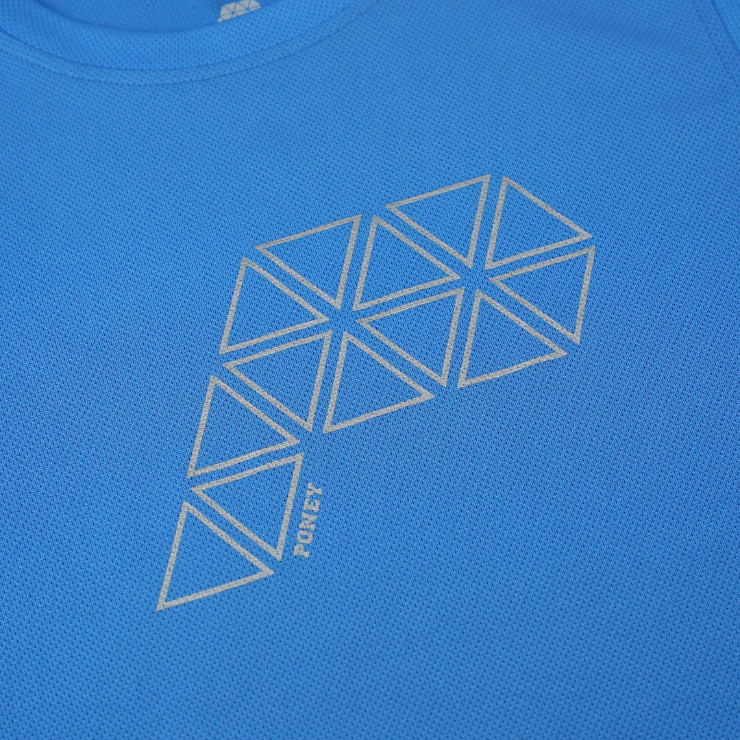 Light Blue Round Neck Short Sleeve Top