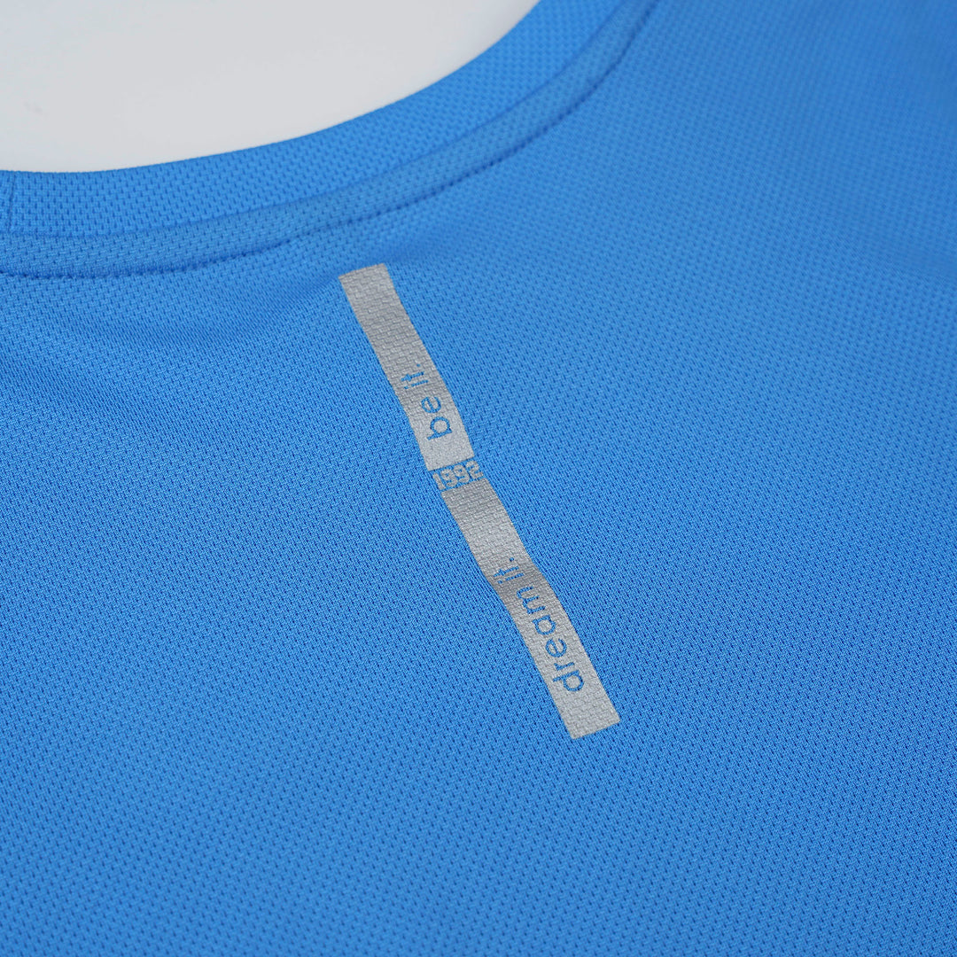 Light Blue Round Neck Short Sleeve Top