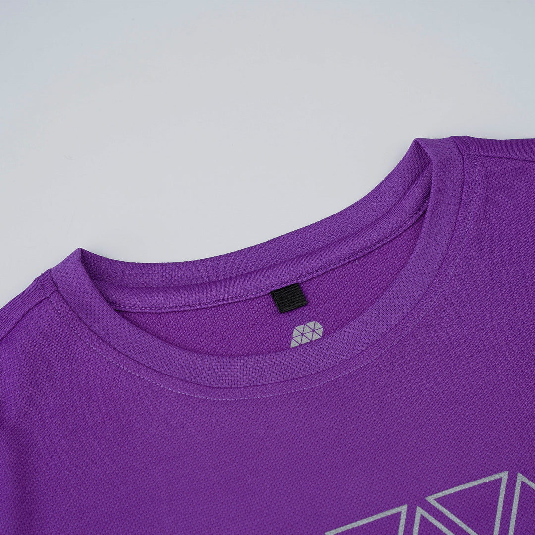Purple Round Neck Short Sleeve Top