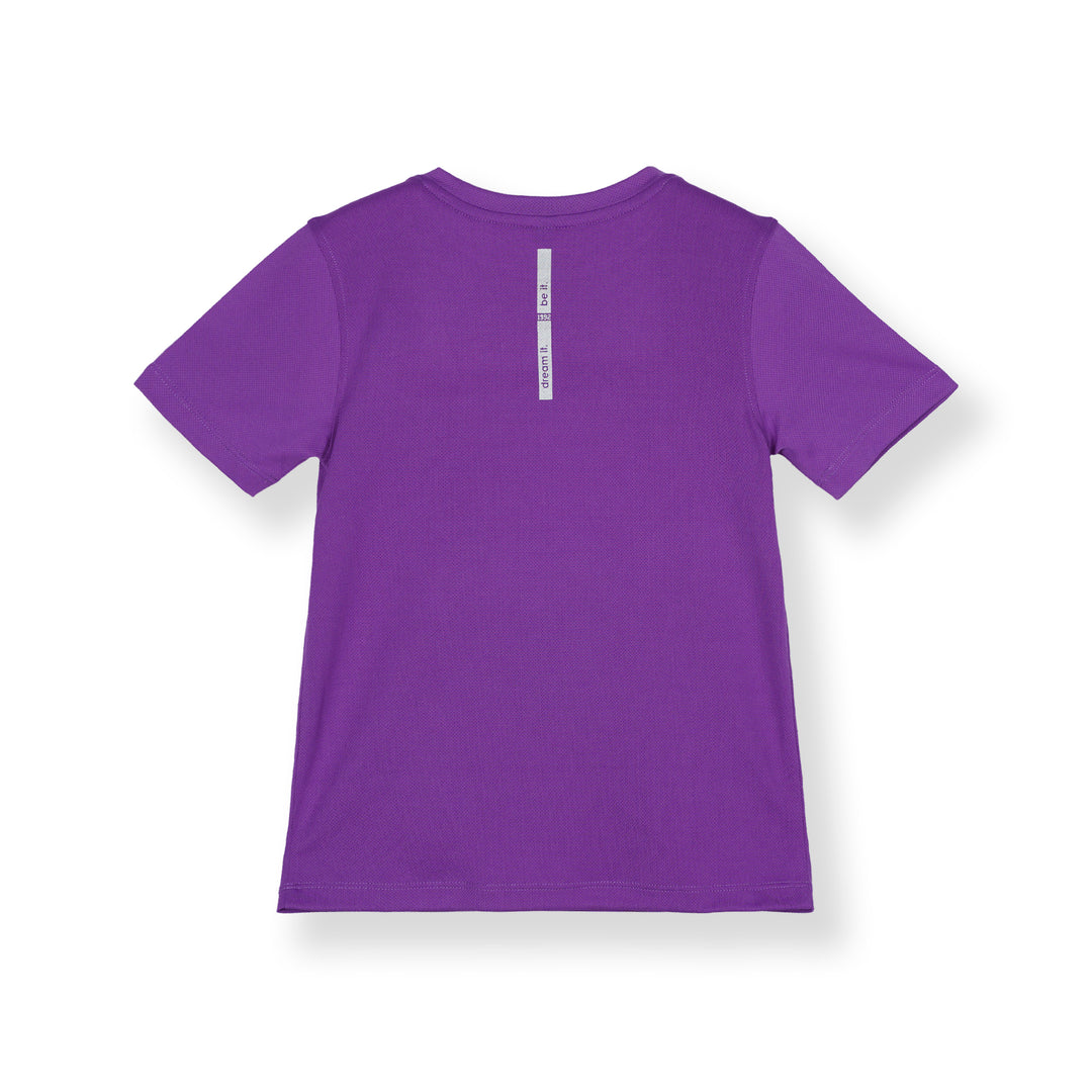 Purple Round Neck Short Sleeve Top