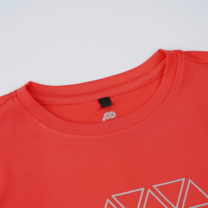 Red Round Neck Short Sleeve Top