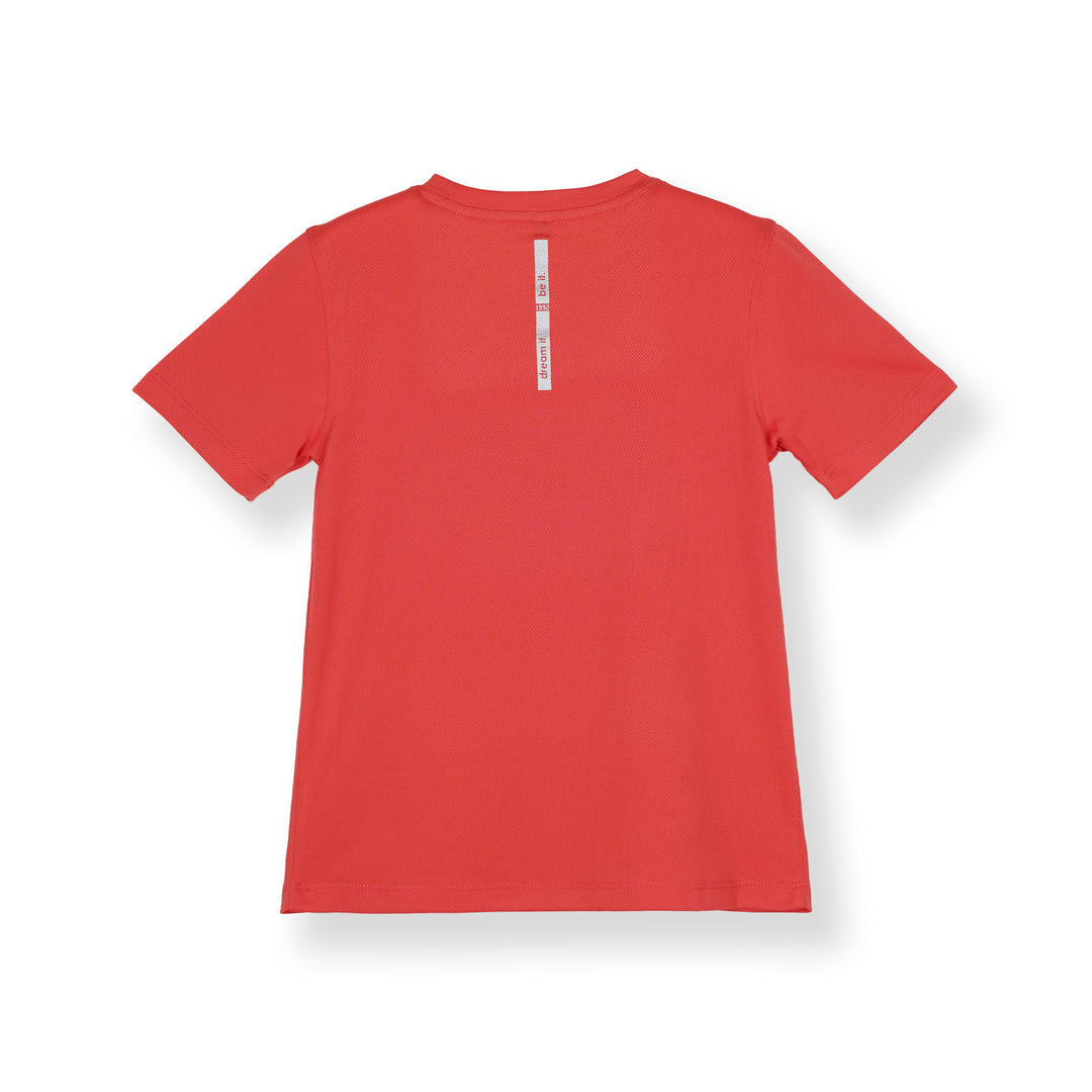 Red Round Neck Short Sleeve Top