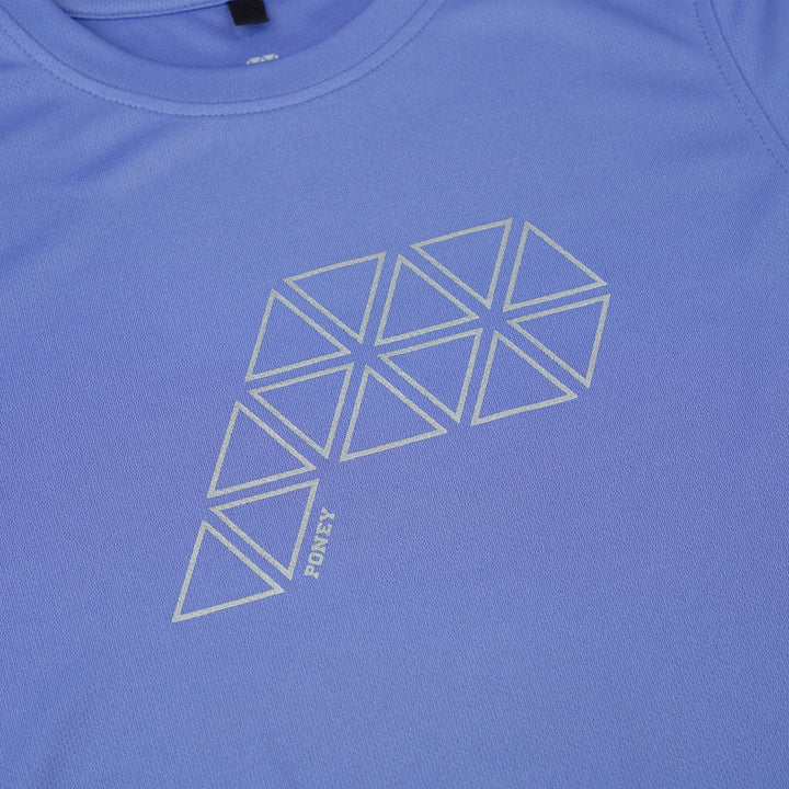 Blue Round Neck Short Sleeve Top