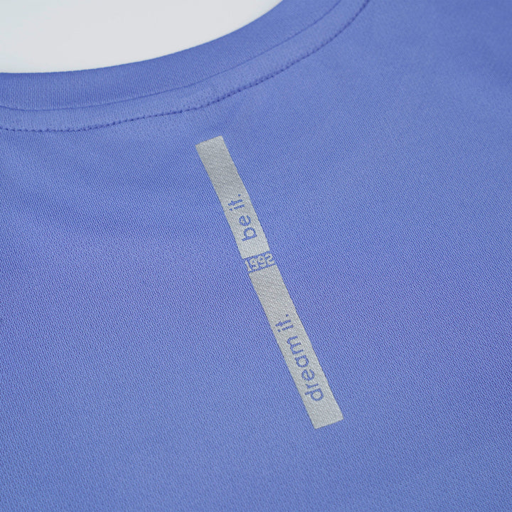 Blue Round Neck Short Sleeve Top