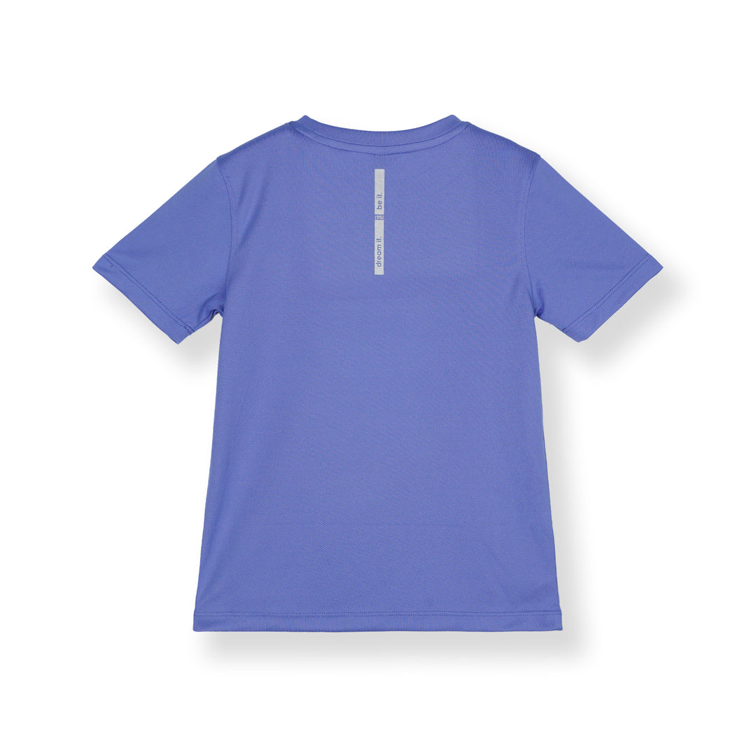 Blue Round Neck Short Sleeve Top